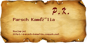 Parsch Kamélia névjegykártya